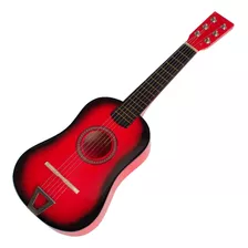 Mini Violão Brinquedo Infantil De Madeira Cordas Aço Palheta