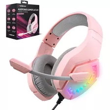 Audifonos Gamer Microfono Redlemon G5600 Pc Rosa Luces Led