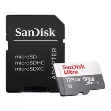 Cartão Memória 128gb Microsdxc Sandisk Ultra Para Câmeras