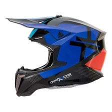 Capacete Motocross Mattos Racing Leggero Preto E Azul