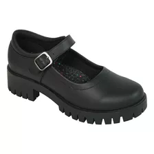 Zapato Escolar De Niña Senior Negro (34 A 41)