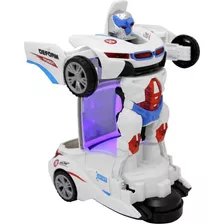 Brinquedo Carro De Policia Robô 2 Em 1 Transformers Robot