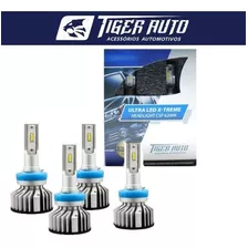 Kit 4 Lâmpadas Farol Super Ultra Led Xtreme 6200k Mais Forte