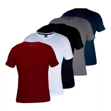 Kit De 5 Camisetas Basicas 60% Algodao 40% Poliester