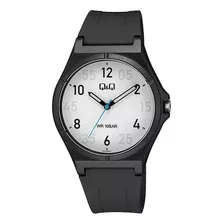 Reloj Q&q Análogo De Hombre Waterproof 100m Rey Ofertas Correa Negro Bisel Negro Fondo Blanco