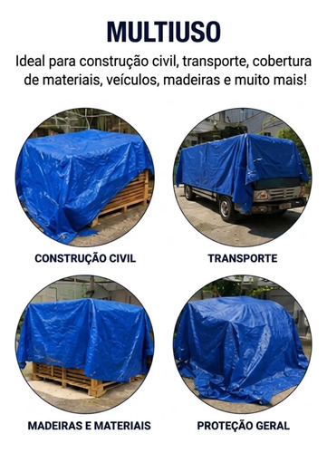 Lona Multiuso Azul Impermeavel 4x6 Metros  100 Micras — foto 6