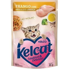 Alimento Kelcat Sachê Frango Com Brócolis E Linhaça 85gr