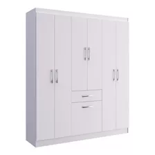 Guarda-roupa Siena Móveis Dallas Cor Branco De Mdp Com 6 Portas De Dobradiças