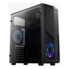 Gabinete Gamer Aerocool Tomahawk Mid Tower + 2 Coolers Luces Color Negro