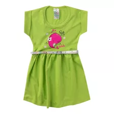 Kit Contendo 4 Vestidos Infantil Bebê Meninas Com Cinto 