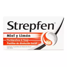 Strepfen Miel Y Limon 8 Pastillas, Dolor De Garganta Reckitt