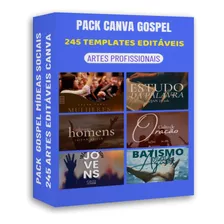 Pack Canva Gospel 245 Artes Editáveis Mídeas Socias Igreja