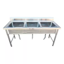 Lavafondo Acero Inox Dechaus 3 Cubetas 160x60 1812 /dechaus