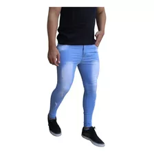 Calça Masculina Jeans Com Elastano Colada Ao Corpo Slim