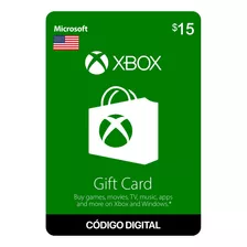 Gift Card Xbox Live $15 Código Digital