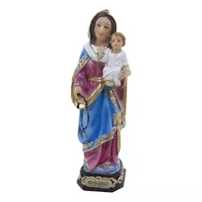 Nossa Senhora Do Rosário 22cm - Enfeite Resina Cor Azul