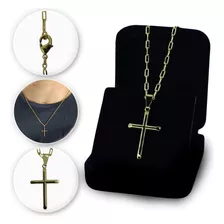 Cordão Ouro 18k Cartier 60cm + Pingente Crucifixo Palito Top