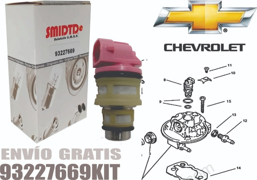1 Inyector Gasolina Rosa Chevrolet Chevy 1.6l Tbi 94-02 Foto 3