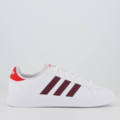 Imagem Tênis adidas Grand Court Base 2.0 Branco E Bordô