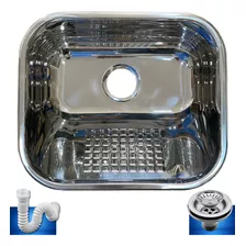 Tanque Lavanderia Pequeno Sobrepor Embutir 40x34cm Aço Inox 