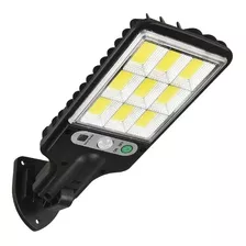 Mini Luminária Solar Poste Rua Parede Refletor 72 Cob Sensor Cor Da Carcaça Preto