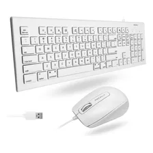 Teclado Y Mouse Tamaño Completo Blanco, Macally