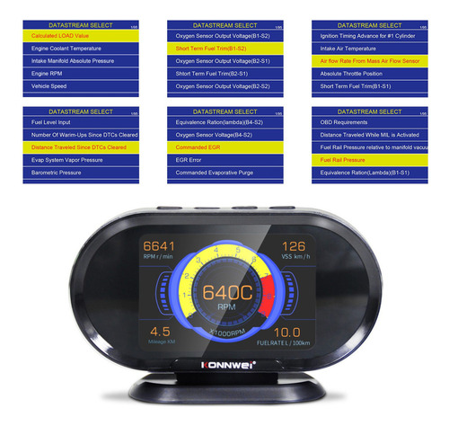 Medidor Digital Obd2 Hud Para Automvil Kw206, Medidor Intel Foto 7