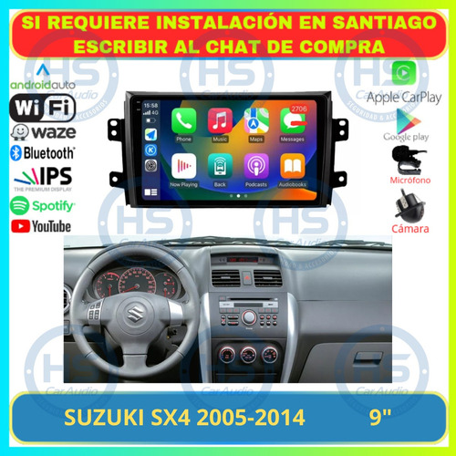 Radio 9 Pulgadas Android Auto Carplay Suzuki Sx4 2005-2014 Foto 2