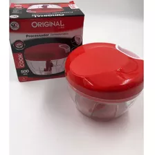 Processador De Alimentos Com 3 Lâminas 500ml Vermelho