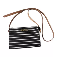 Bolsa Kenneth Cole Negra Con Rayas Cruzada