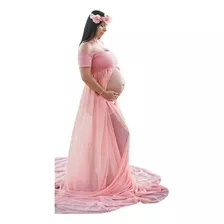  Vestido Maternal Sesión De Fotos Embarazadas Manga Corta 