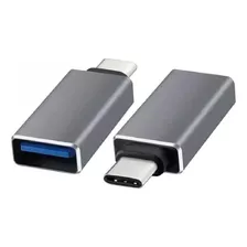 Adaptador Usb A Hembra X Tipo C Macho - Otg Negro