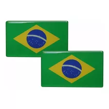 2 Adesivo Bandeira Brasil Resina Resinada, Carro Relevo