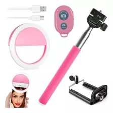 Kit Ring Light + Pau De Selfie Controle Celular Blog Insta