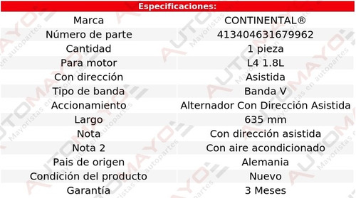 Banda Acc 635 Mm Alt C D/a Scirocco L4 1.8l Volkswagen 87-89 Foto 4