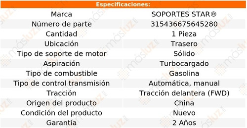 1) Soporte Motor Tras S60 2.0l 4 Cil Aut, Std Turbo 12/14 Foto 2