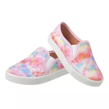 Tênis Infantil Feminino Slip On Escolar Sem Cadarço Sapato