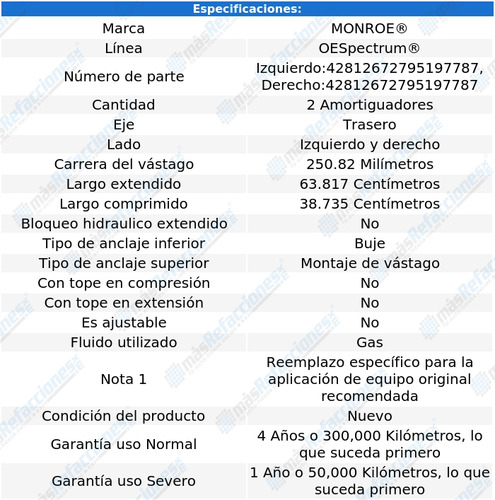 Amortiguadores Traseros Ford Escape 2001 2002 2003 2004 Foto 3