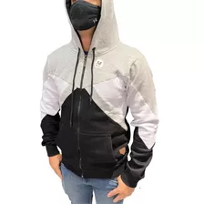 Campera Combinada De Algodón. Canguro Con Capucha