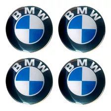 Jogo 4 Emblemas Bmw 48mm Adesivo Resinado Calota Roda