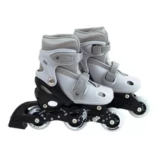 Patins Roller Infantil Cinza Regulagem De Tamanho 30 Ao 33