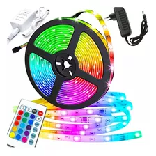 Fita Led 5050 Rgb Colorida 5mt 16 Cores + Fonte + Controle Tensão De Operação 12v 110v/220v