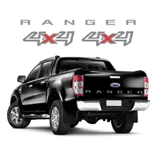 Kit Adesivo Compatível Ranger 4x4 2017 Cam. Preta F636 Cor Grafite