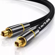 3 M/ 9.8 Ft Cable Óptico Toslink Audio Fibra Stereo Digital