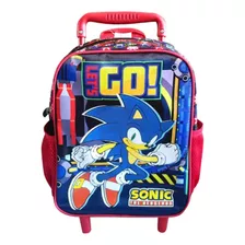 Mochila Con Carro Sonic Rojo 7938 Mundo Kanata 