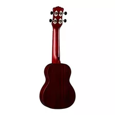 Luna Ukulele Vintage Mahogany Soprano Satén Rojo