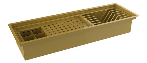 Escorredor Embutido Calha Úmida Inox 60cm Dourado