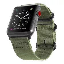 Correa Nylon Fintie Compatible Con Apple Watch 44mm Olivo