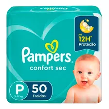 Fralda Pampers Confort Sec P Com 50 Unid