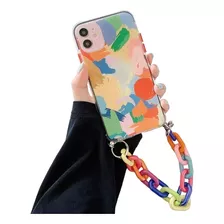 Funda Con Cadena De Colores Extraible Compatible Con iPhone